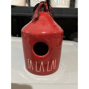 Rae Dunn Birdhouse Christmas Red FA LA LA
